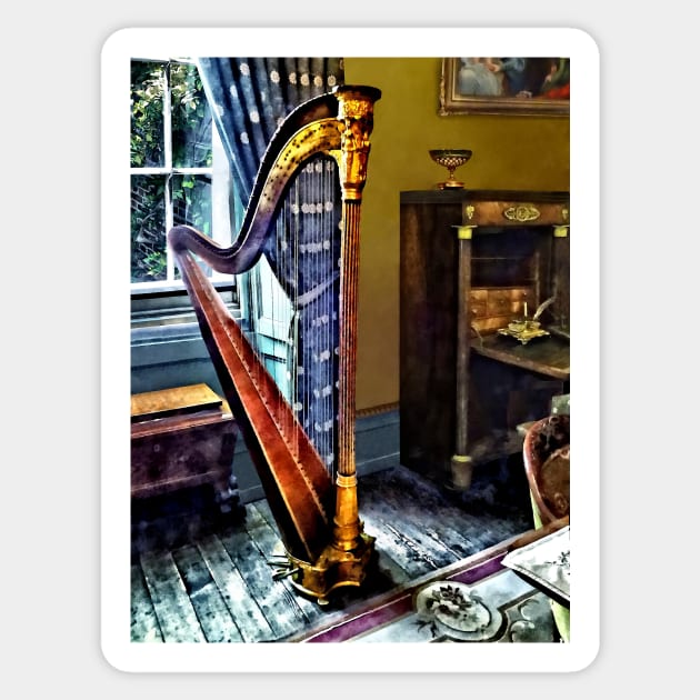 Music - Elegant Harp Sticker by SusanSavad